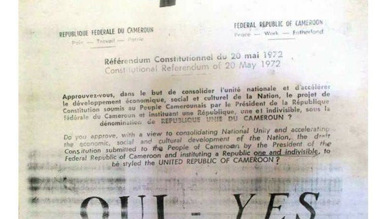 Il y a 54 ans, le Cameroun adoptait par referendum une nouvelle constitution transformant le pays en Etat unitaire